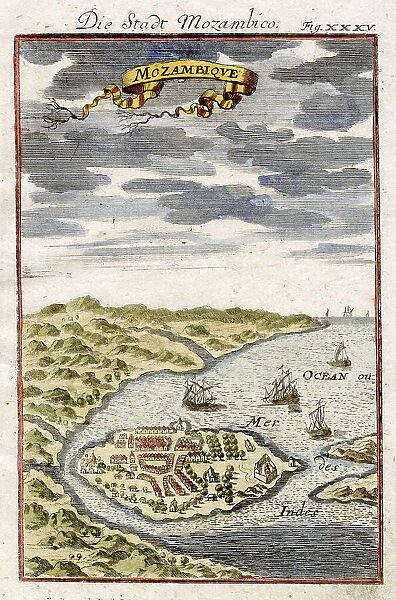 Mozambique Island off the coast of the northern province of Nampula. The early colonial capital of Mozambique. Date: 1683