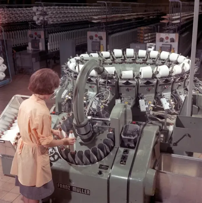 Framed Print : Muller Automatic Cone-winding Machine Print Framed Print : Muller Automatic Cone-winding Machine Print