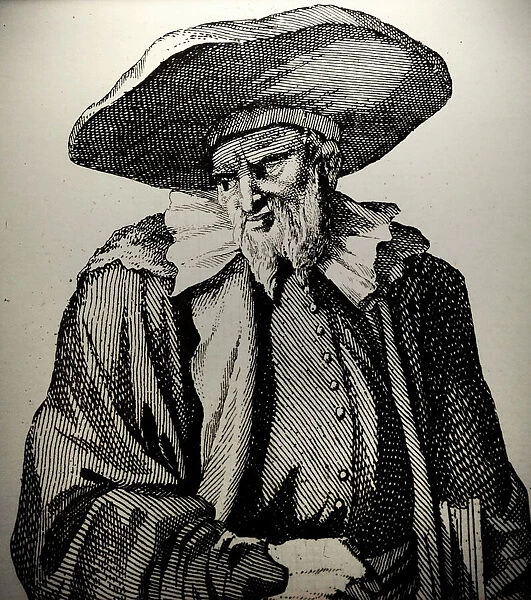 Nathan ben Moses Hannover. Portrait. Engraving