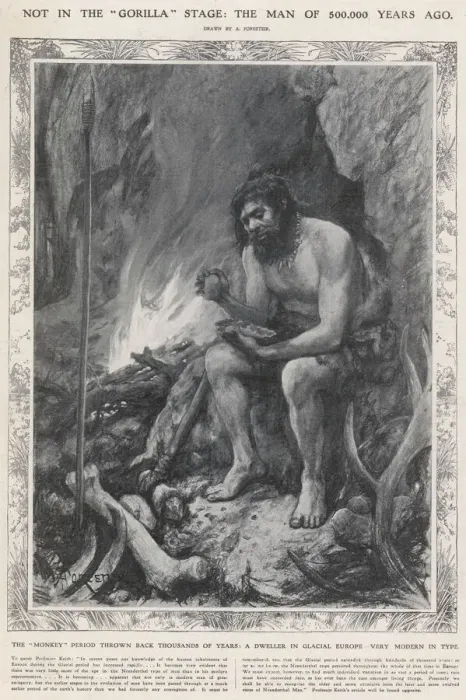 Framed Print : Neanderthal Man Print Framed Print : Neanderthal Man Print