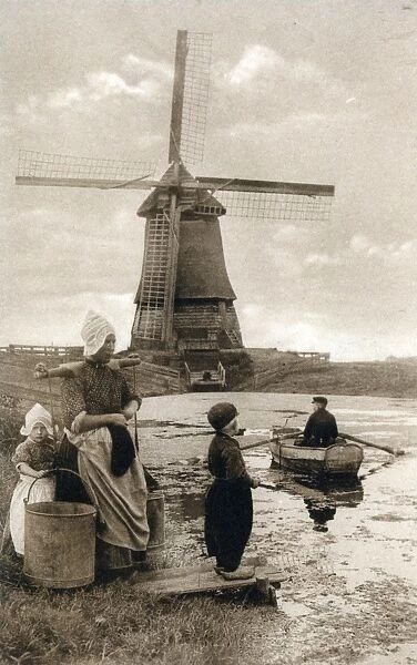 The Netherlands - Volendam - Ferry Service & Windmill