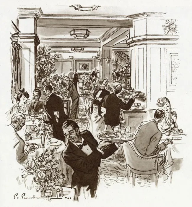 Framed Print : The Ivy Restaurant Interior, 1946 Print Framed Print : The Ivy Restaurant Interior, 1946 Print