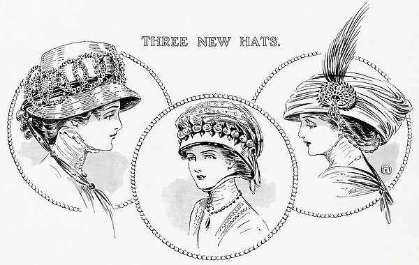 Three new toque hats 1909