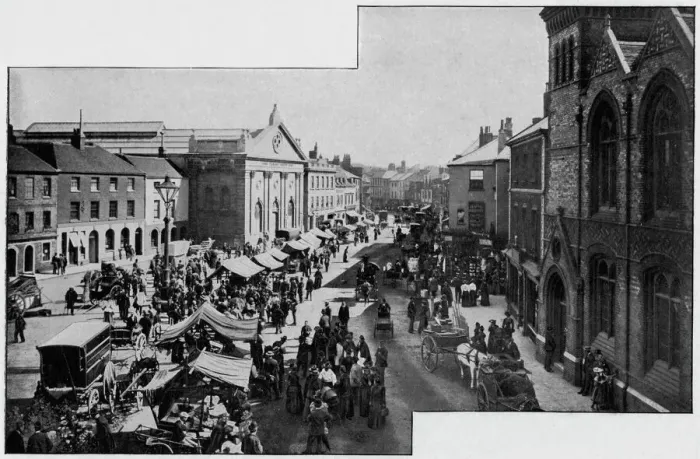 Framed Print : 1890s Print of Newbury Market Place, Berkshire Framed Print : 1890s Print of Newbury Market Place, Berkshire