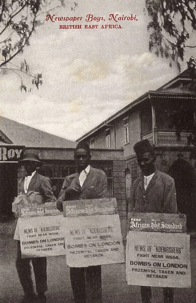 Newspaper advertisers, Nairobi, Kenya, East Africa, WW1