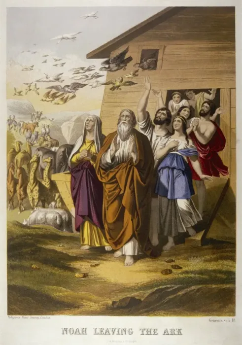 Framed Print : Noah Leaves the Ark Print Framed Print : Noah Leaves the Ark Print