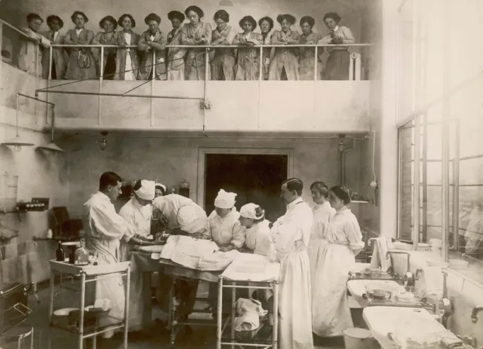 Framed Print : Nurses Watch Surgery Print Framed Print : Nurses Watch Surgery Print