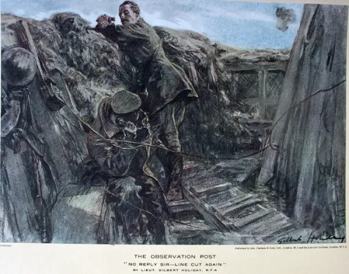 Framed Print : Captain Gilbert Holiday's The Observation Post Print