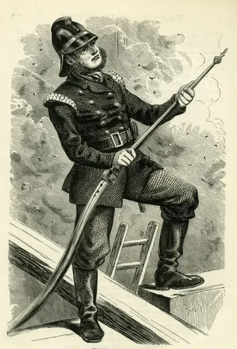 Framed Print : Occupations 1882 - The Fireman Print Framed Print : Occupations 1882 - The Fireman Print