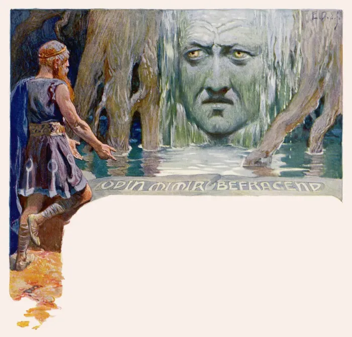Framed Print : Odin Drinks at Mimir Print Framed Print : Odin Drinks at Mimir Print