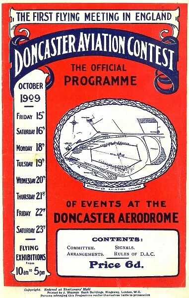Official programme for the Doncaster Aviation Contest