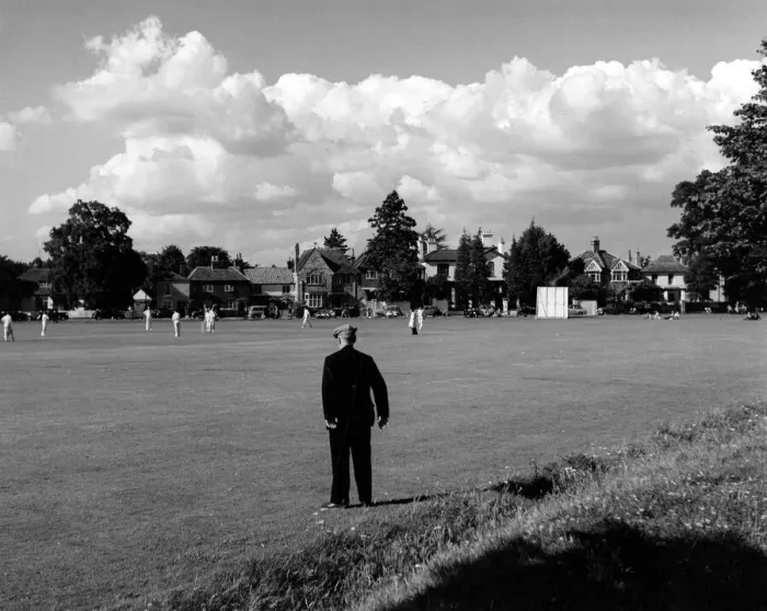 Framed Print : Old Man Watching Cricket Print, 1950s