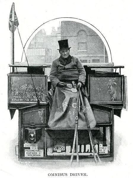 Omnibus driver in the streets of London 1900