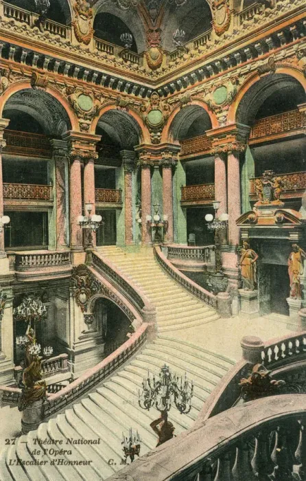 Framed Print : Paris Opera House Staircase Print circa 1900 Framed Print : Paris Opera House Staircase Print circa 1900