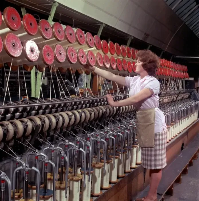 Framed Print : Operating a Wool-Winding Machine Print Framed Print : Operating a Wool-Winding Machine Print