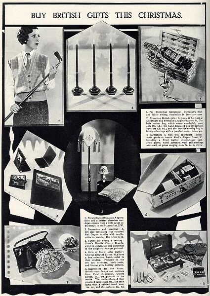 Page from The Illustrated London News suggesting ideas for British goods for Christmas