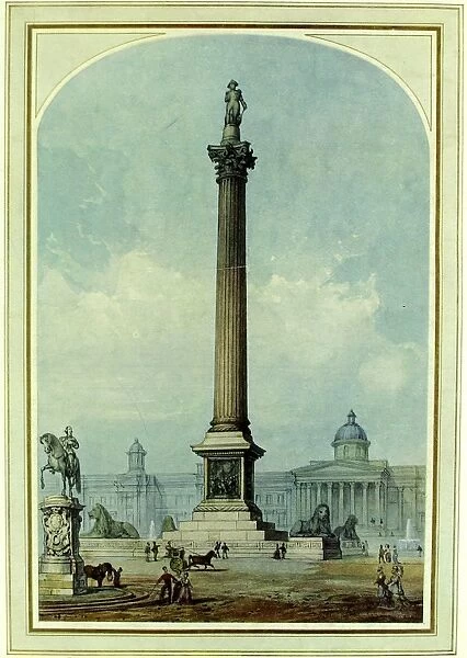 Painting of the Nelson column, Trafalgar Square