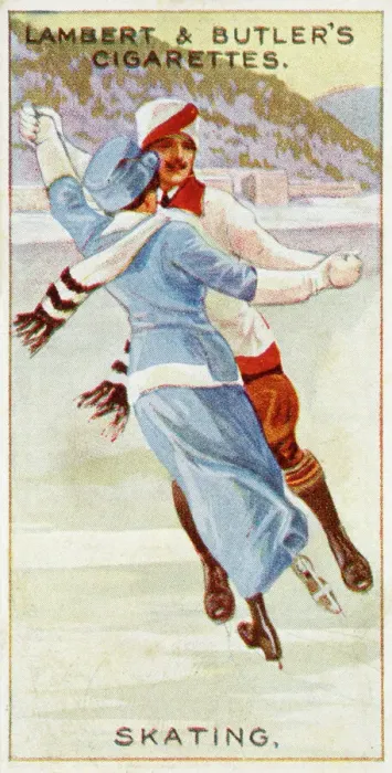 Framed Print : Pair Ice-Skating Print 1914 Framed Print : Pair Ice-Skating Print 1914