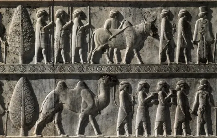 Framed Print : Print of Persepolis Palace Detail, 6th-4th Century BCE Framed Print : Print of Persepolis Palace Detail, 6th-4th Century BCE