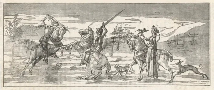 Framed Print : Print of Palamon and Arcite in Competition Framed Print : Print of Palamon and Arcite in Competition