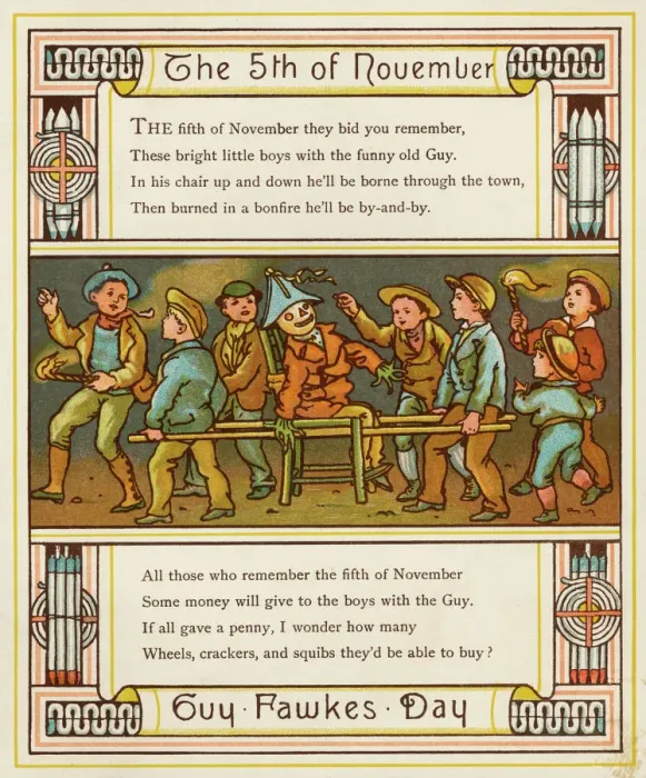 Framed Print : Print of Boys Parading a Guy Framed Print : Print of Boys Parading a Guy