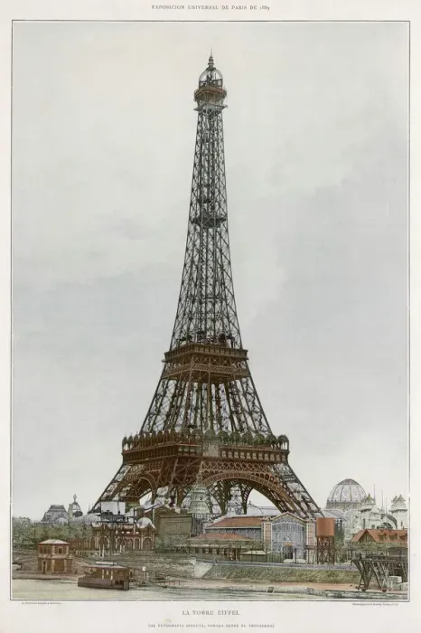Framed Print : Print of the Eiffel Tower surrounded by Exposition buildings Framed Print : Print of the Eiffel Tower surrounded by Exposition buildings