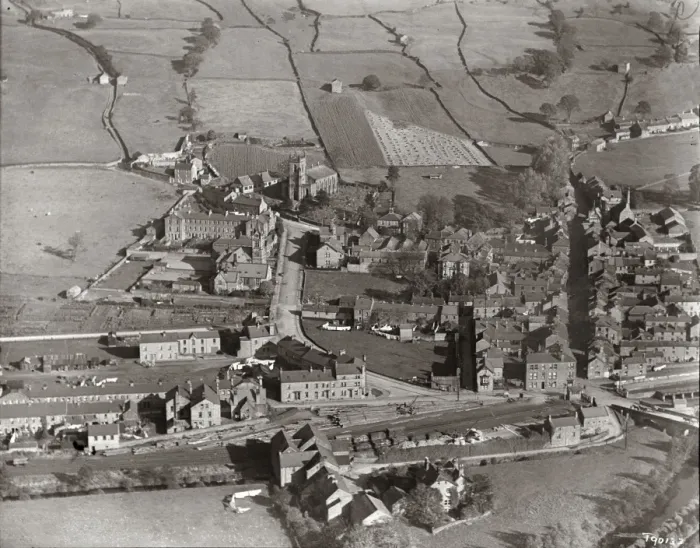 Framed Print : Aerial View of Pateley Bridge, North Yorkshire Print