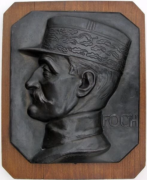 Patinated metal relief of Field Marshal Ferdinand Foche