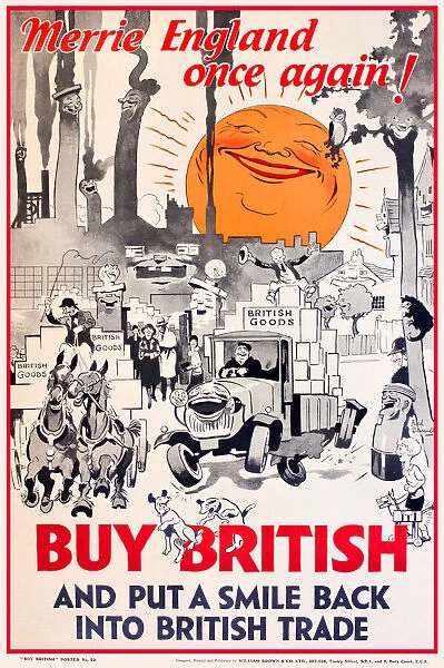 Patriotic poster, Buy British, Merrie England once again