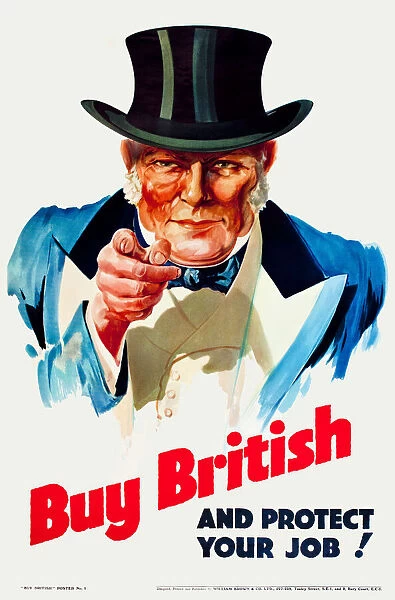 Patriotic poster, Buy British and protect your job