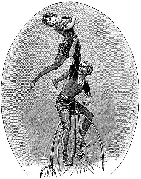 Penny Farthing Trick Cyclists at the Circus, c. 1888