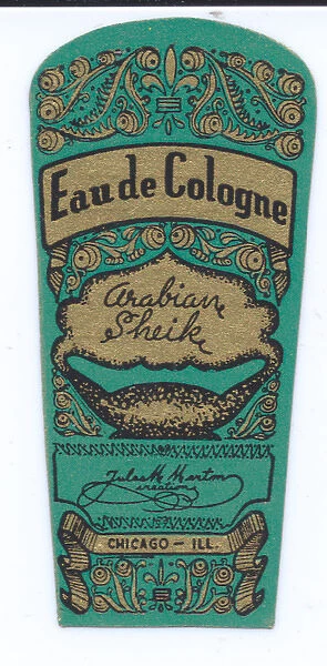 Perfume label, Eau de Cologne, Arabian Sheik