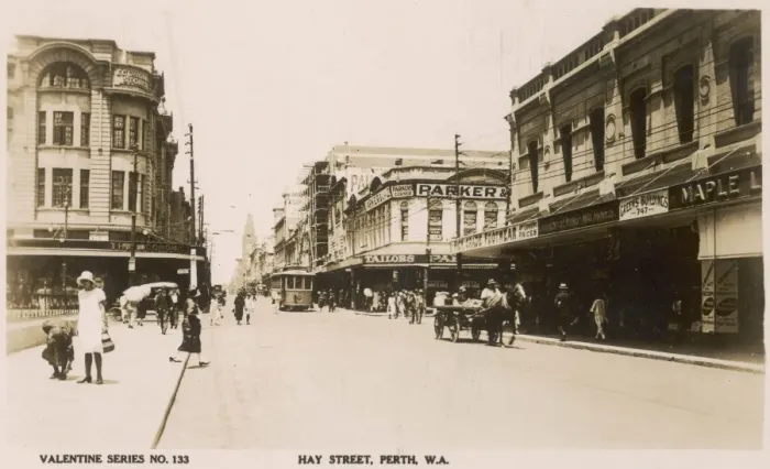 Framed Print : Perth Hay Street Print 1900s Western Australia Framed Print : Perth Hay Street Print 1900s Western Australia