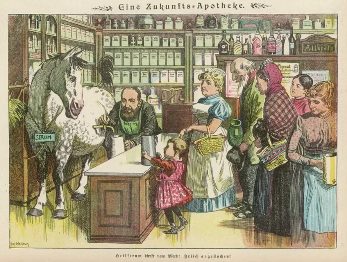 Framed Print : Print of Pharmacy of the Future by Emil Adolf von Behring Framed Print : Print of Pharmacy of the Future by Emil Adolf von Behring