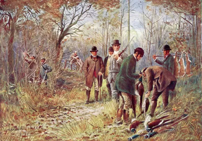 Framed Print : Pheasant Shoot Print, 1912