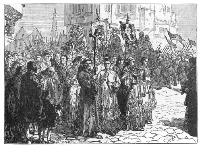 Framed Print : Print of the Pilgrimage of Grace 1537, a protest in Northern England Framed Print : Print of the Pilgrimage of Grace 1537, a protest in Northern England