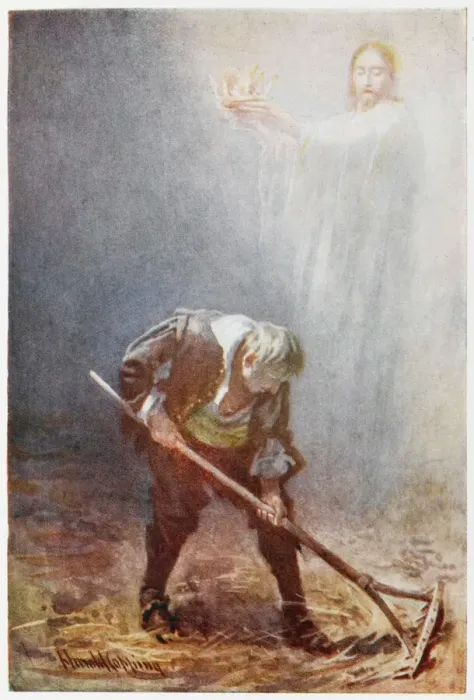 Framed Print : Print of Pilgrims Progress 26 The Man with the Muck-Rake Framed Print : Print of Pilgrims Progress 26 The Man with the Muck-Rake
