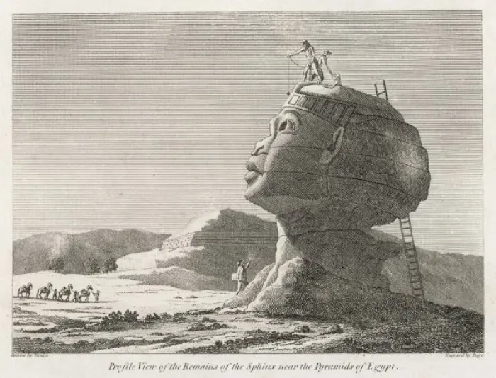 Framed Print : Measuring the Sphinx Print Framed Print : Measuring the Sphinx Print