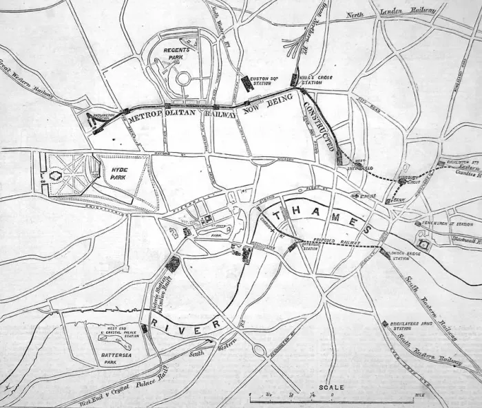 Framed Print : Print of the Metropolitan Railway Initial Plan Framed Print : Print of the Metropolitan Railway Initial Plan
