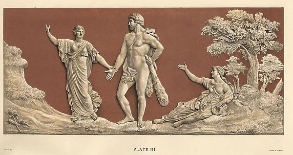 Plaque showing the choice of Hercules between