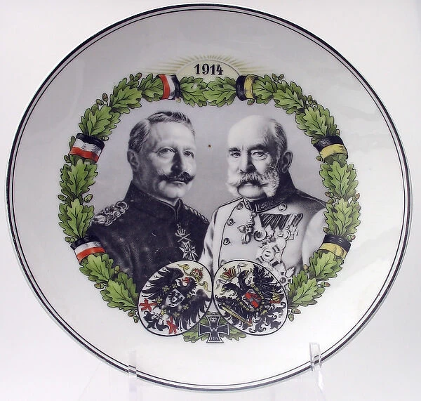 Plate, Kaiser Wilhelm II and Emperor Franz Josef, WW1