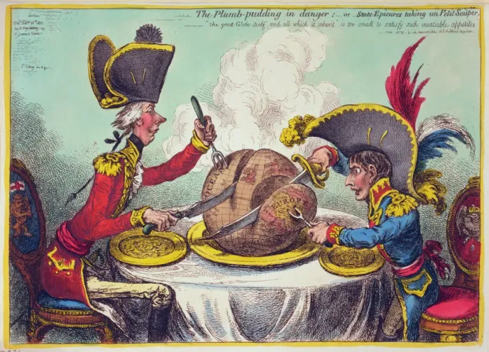 Framed Print : The Plumb-pudding in danger, 1805 Print by William Hogarth Framed Print : The Plumb-pudding in danger, 1805 Print by William Hogarth