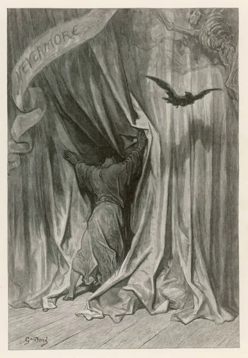 Framed Print : 19th Century Print of Edgar Allan Poe's The Raven Framed Print : 19th Century Print of Edgar Allan Poe's The Raven