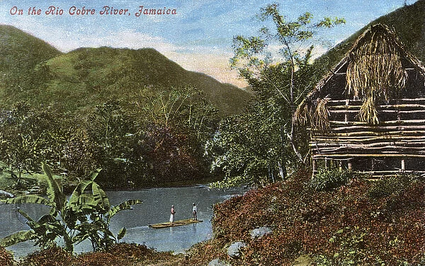 Poling a raft on the Rio Cobre River, Jamaica, West Indies