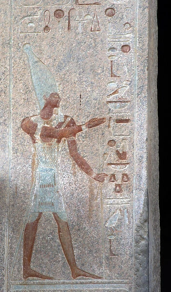 Polychrome relief depicting a pharaoh. Temple of Hatshepsut