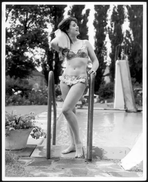 Framed Print : Abstract Print Bikini Scene, Poolside Framed Print : Abstract Print Bikini Scene, Poolside