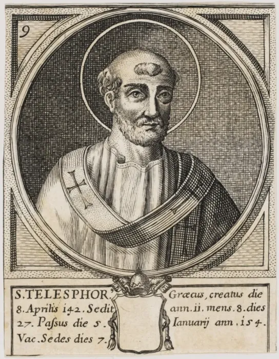 Framed Print : Print of Pope Telesphorus in Ecclesiastical Attire Framed Print : Print of Pope Telesphorus in Ecclesiastical Attire