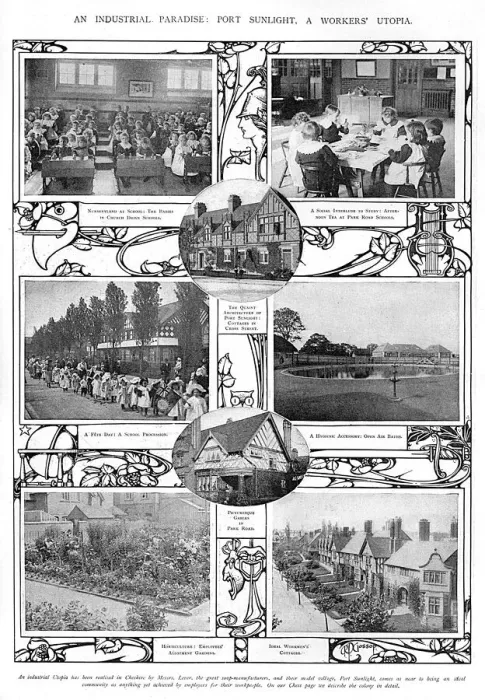 Framed Print : Port Sunlight Workers Utopia Print 1905 Framed Print : Port Sunlight Workers Utopia Print 1905