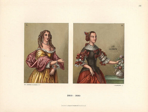 Portrait in oils of a Countess of Erbach (left)