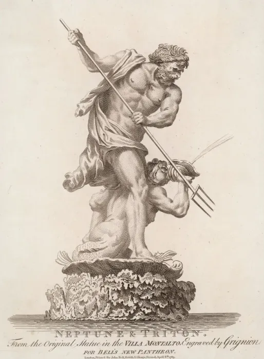 Framed Print : Print of Neptune with Triton Framed Print : Print of Neptune with Triton